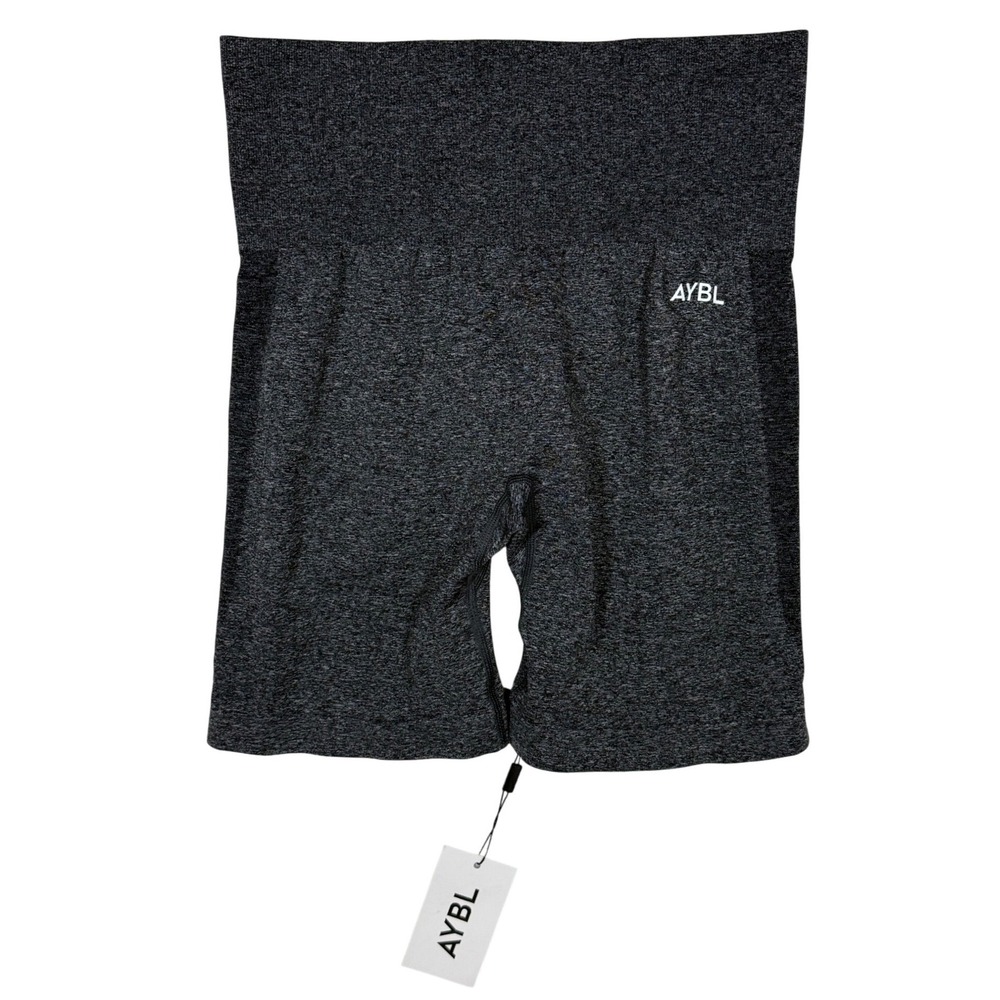 NWT AYBL EMPOWER SEAMLESS CYCLING SHORTS, Black Marl, Size Medium